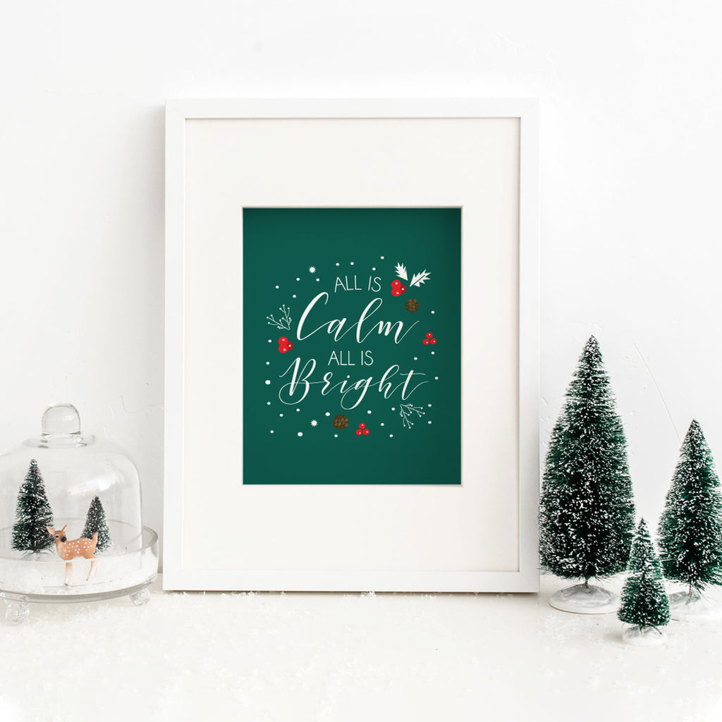 All Is Calm All Is Bright Holiday Print
