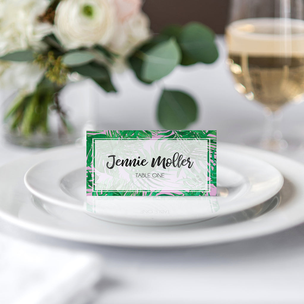 Folded Tropical Place Cards