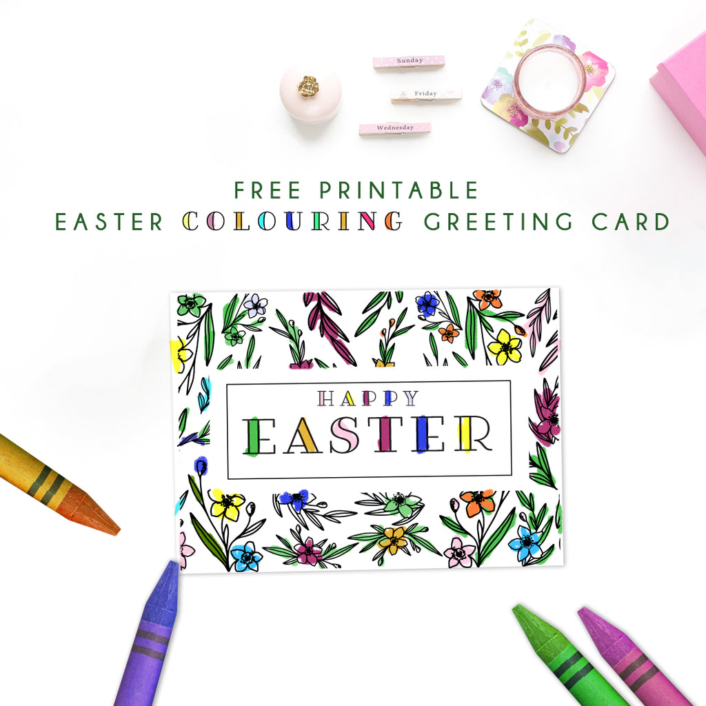 Printable Easter Colouring Greeting Card