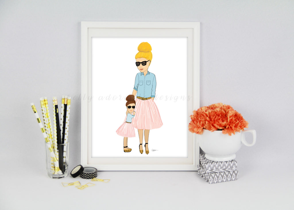 Mother And Daughter Duo Art Print