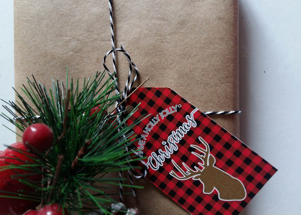 Printable Buffalo Plaid Christmas Gift Tags Image 1