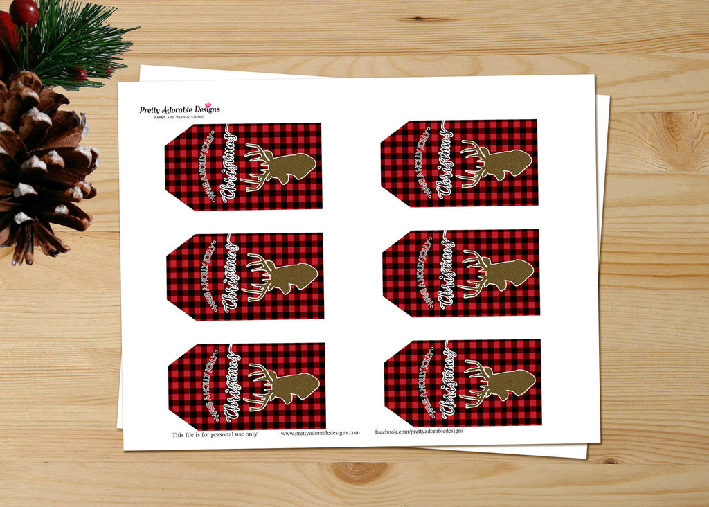 Printable Buffalo Plaid Christmas Gift Tags Image 2