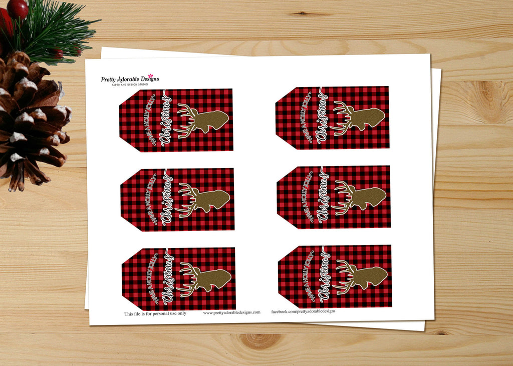 Printable Buffalo Plaid Christmas Gift Tags Image 2