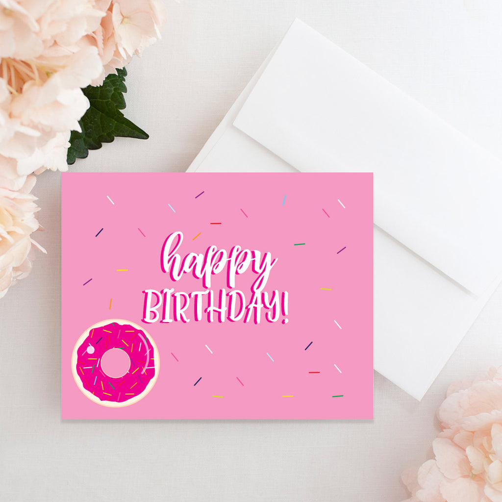 Happy Birthday Donut  And Sprinkles Card