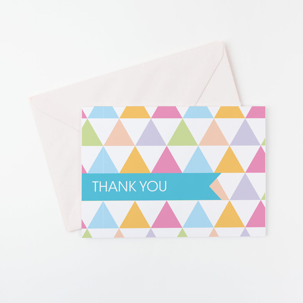 Thank You Note Cards- Colourful Triangles