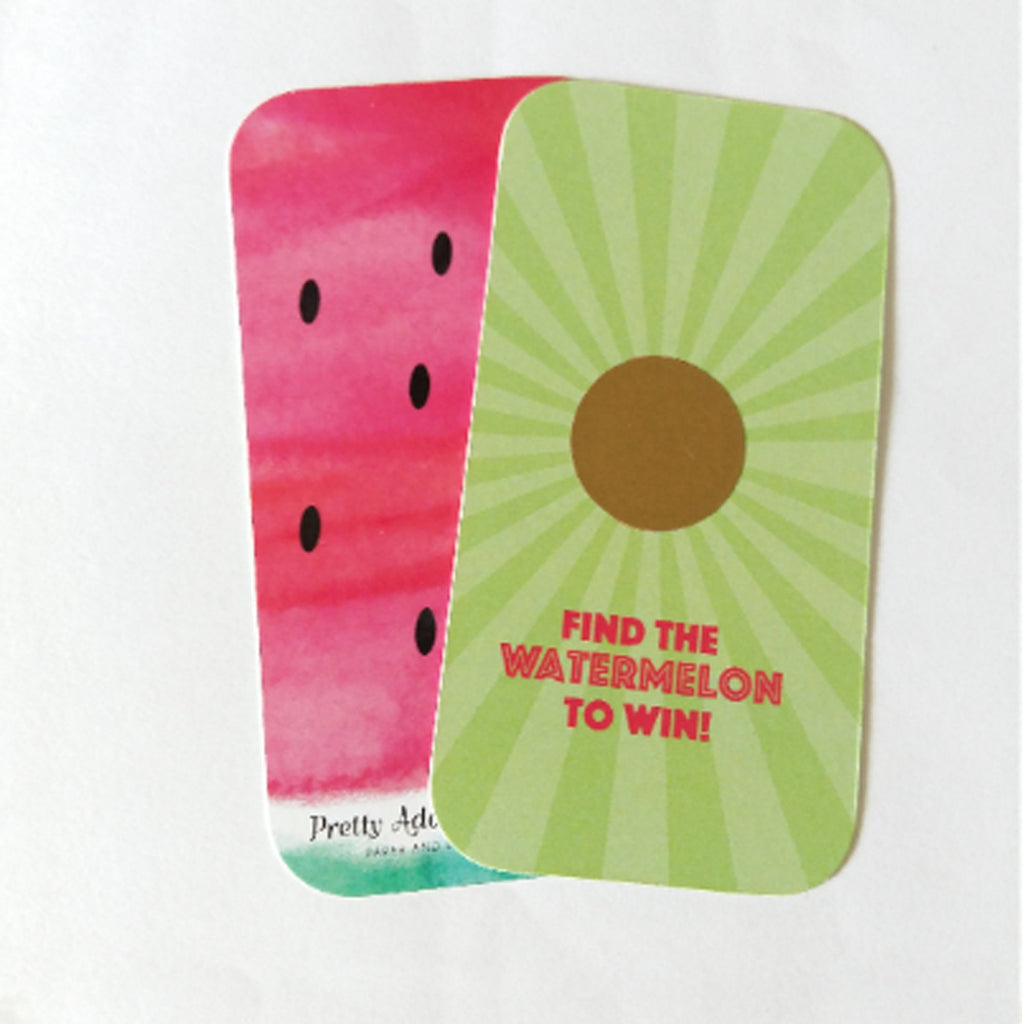 12 Watermelon Scratch Off Cards, Party Games